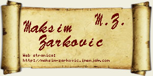 Maksim Žarković vizit kartica